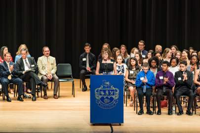 President Joan Cook addresses Awards Ceremony