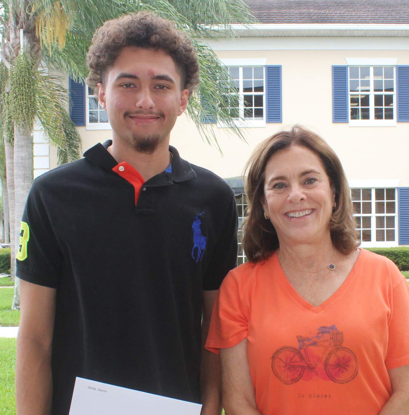 Board Member Carol Fischman with Devon White